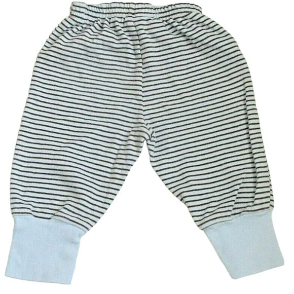 Carters Child of Mine Sweatpants Boy Size 3-6M Blue Brown Stripe Elastic Joggers - Picture 1 of 3